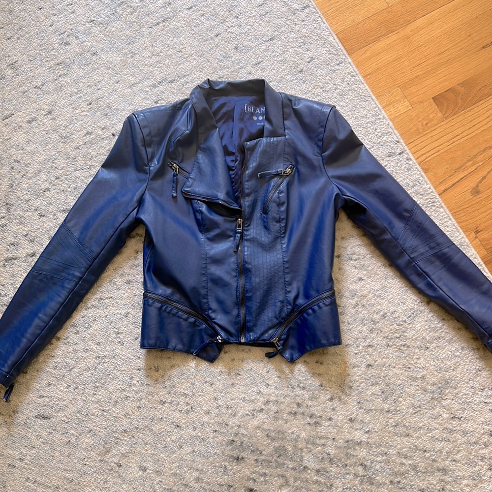 Blanknyc blue leather jacket